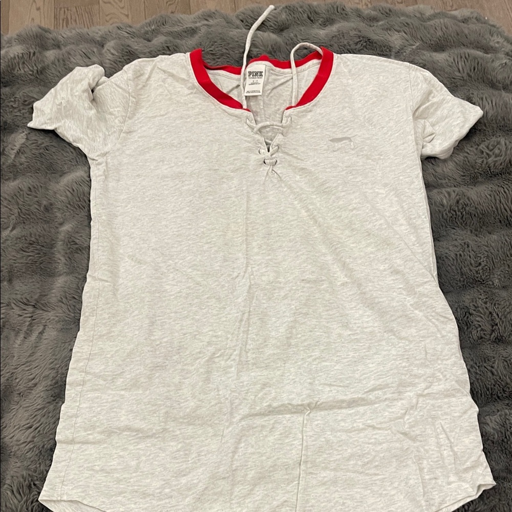 Victoria's Secret Gray Top with Red Accents